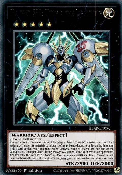 Number S39: Utopia the Lightning BLAR-EN070 Yu-Gi-Oh card from Battles of Legend: Armageddon