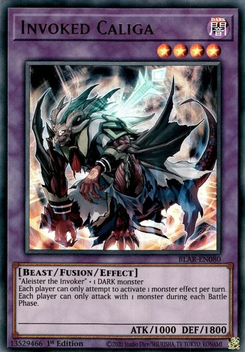 Invoked Caliga BLAR-EN080 Yu-Gi-Oh card from Battles of Legend: Armageddon