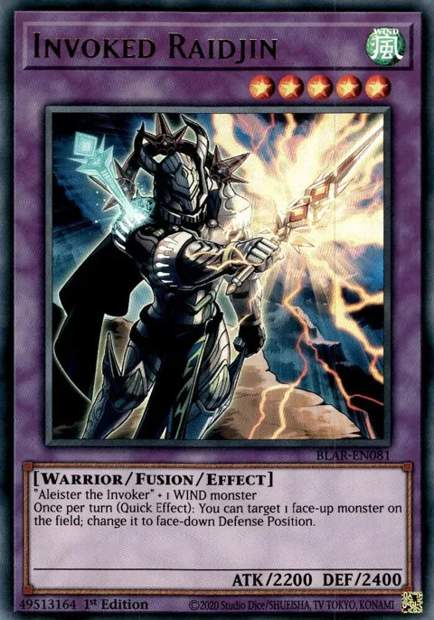 Invoked Raidjin BLAR-EN081 Yu-Gi-Oh card from Battles of Legend: Armageddon