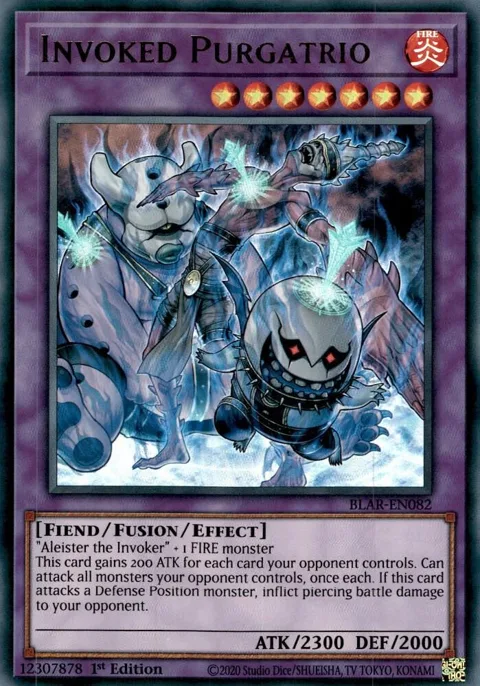 Invoked Purgatrio BLAR-EN082 Yu-Gi-Oh card from Battles of Legend: Armageddon