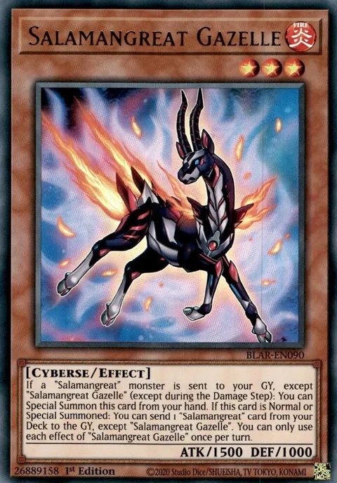 Salamangreat Gazelle BLAR-EN090 Yu-Gi-Oh card from Battles of Legend: Armageddon
