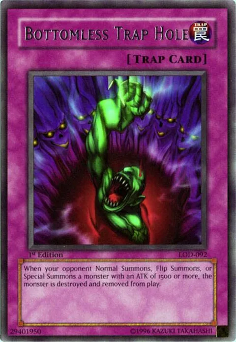 Bottomless Trap Hole LOD-092 Unlimited Yu-Gi-Oh card from Legacy of Darkness
