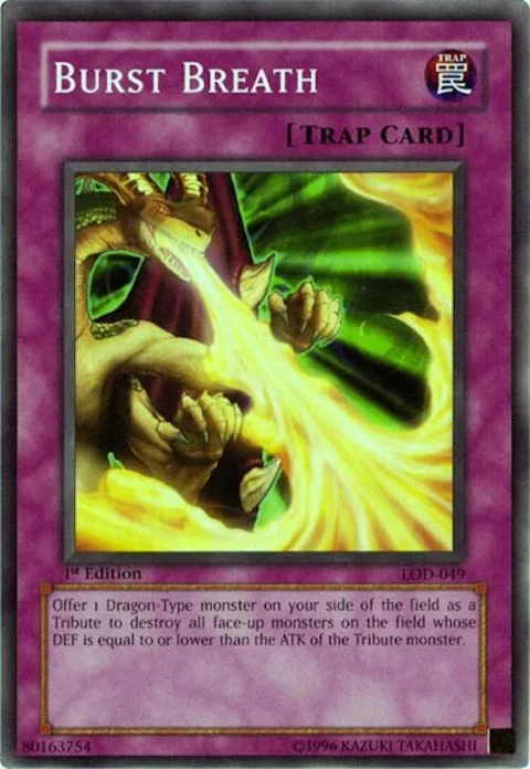 Burst Breath LOD-049 Yu-Gi-Oh card from Legacy of Darkness