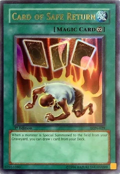 Card of Safe Return LON-029 1st Edition Yu-Gi-Oh card from Labyrinth of Nightmare