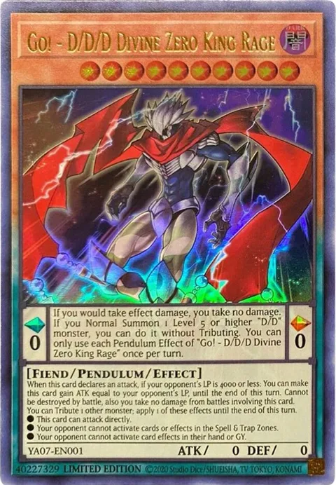Go! - D/D/D Divine Zero King Rage YA07-EN001 Yu-Gi-Oh card from Yu-Gi-Oh! ARC-V Promo Cards