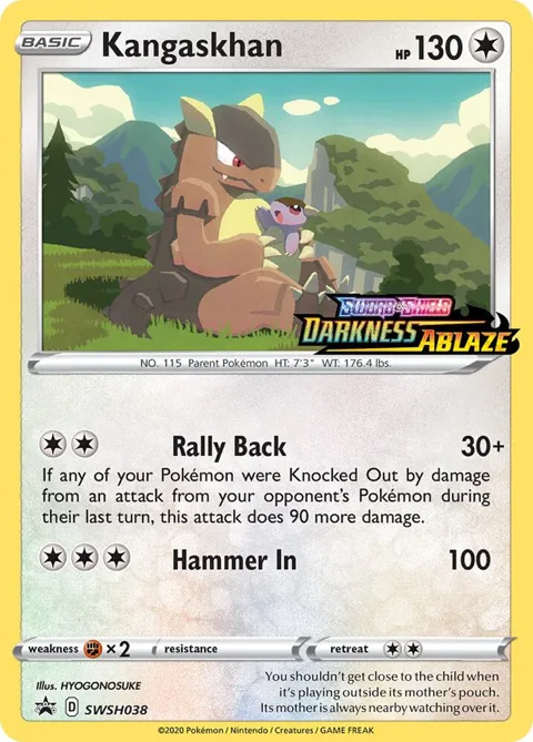 Kangaskhan - SWSH038 Prerelease #SWSH038 Holofoil Pokémon card from Sword & Shield Promo Cards