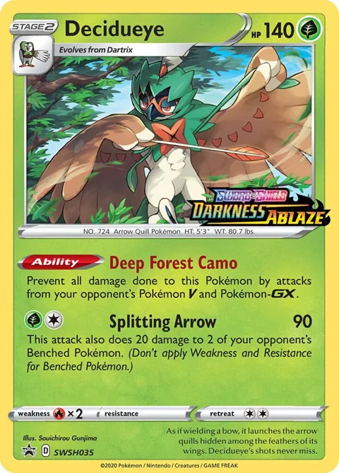 Decidueye - SWSH035 Prerelease #SWSH035 Holofoil Pokémon card from Sword & Shield Promo Cards