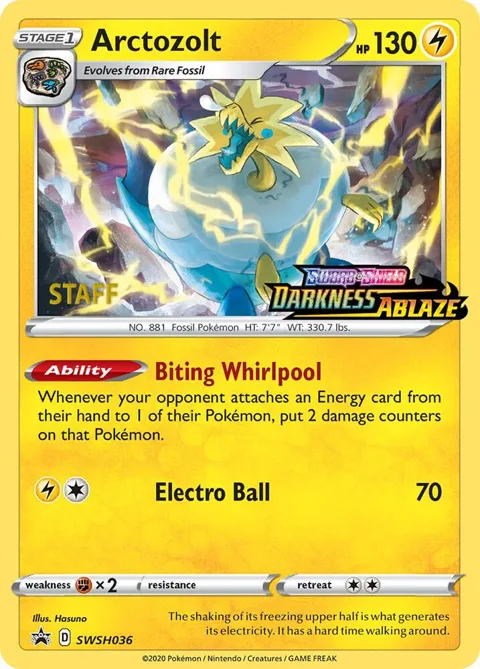 Arctozolt - SWSH036 Prerelease [Staff] #SWSH036 Holofoil Pokémon card from Sword & Shield Promo Cards