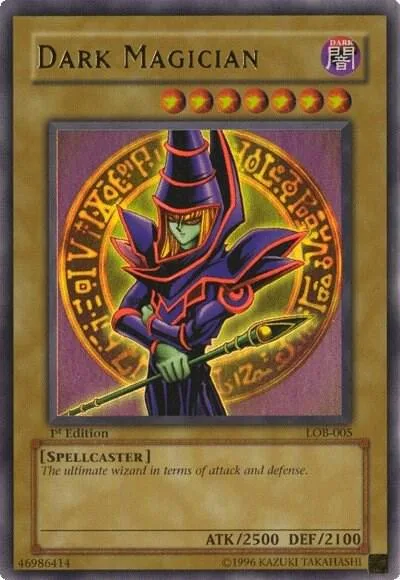 Dark Magician LOB-005 1st Edition Yu-Gi-Oh card from The Legend of Blue Eyes White Dragon