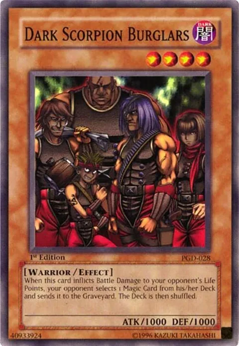 Dark Scorpion Burglars PGD-028 1st Edition Yu-Gi-Oh card from Pharaonic Guardian