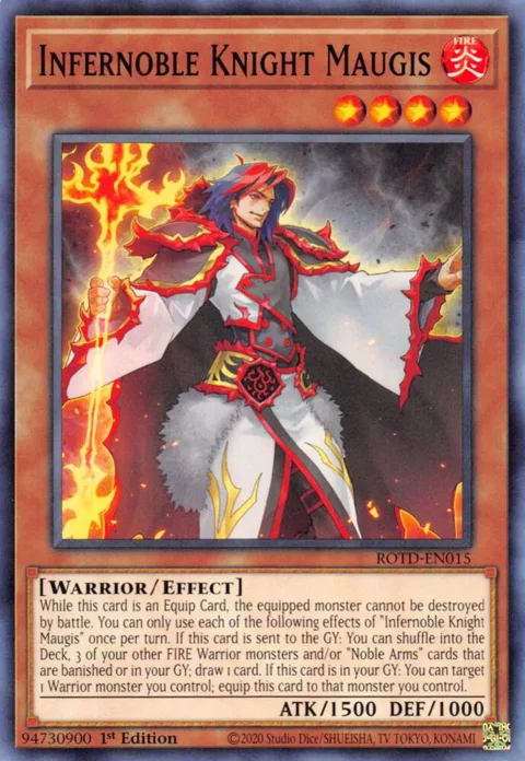 Infernoble Knight Maugis ROTD-EN015 Yu-Gi-Oh card from Rise of the Duelist