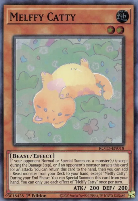 Melffy Catty ROTD-EN018 Yu-Gi-Oh card from Rise of the Duelist