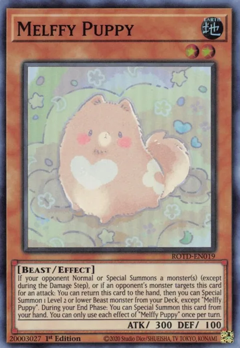 Melffy Puppy ROTD-EN019 Yu-Gi-Oh card from Rise of the Duelist
