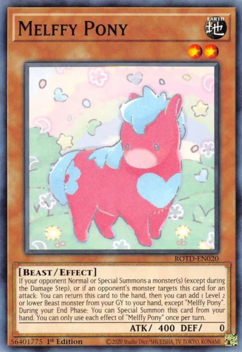 Melffy Pony ROTD-EN020 Yu-Gi-Oh card from Rise of the Duelist