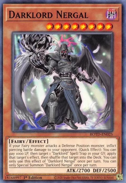 Darklord Nergal ROTD-EN025 Yu-Gi-Oh card from Rise of the Duelist
