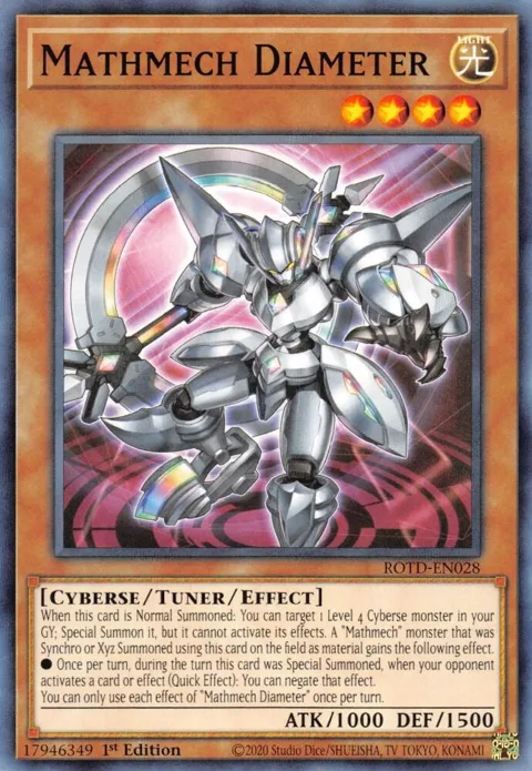 Mathmech Diameter ROTD-EN028 Yu-Gi-Oh card from Rise of the Duelist