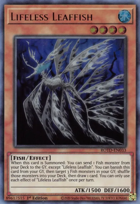 Lifeless Leaffish ROTD-EN033 Yu-Gi-Oh card from Rise of the Duelist