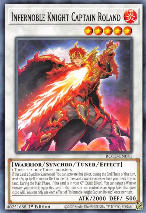 Infernoble Knight Captain Roland ROTD-EN041 Yu-Gi-Oh card from Rise of the Duelist
