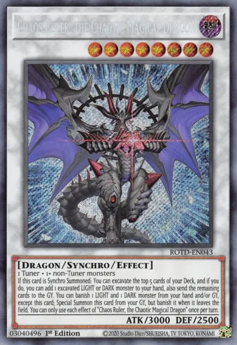 Chaos Ruler, the Chaotic Magical Dragon ROTD-EN043 Yu-Gi-Oh card from Rise of the Duelist