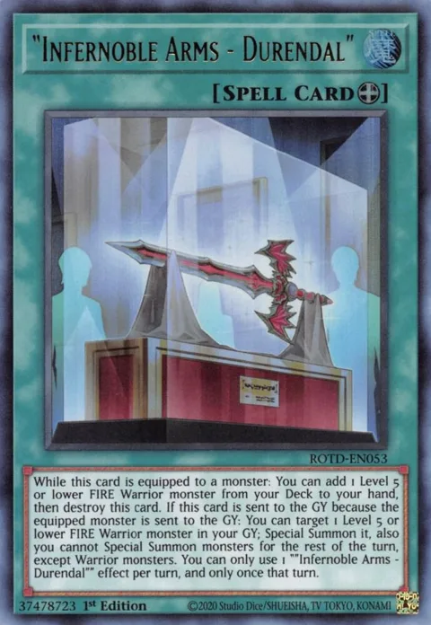 "Infernoble Arms - Durendal" ROTD-EN053 Yu-Gi-Oh card from Rise of the Duelist
