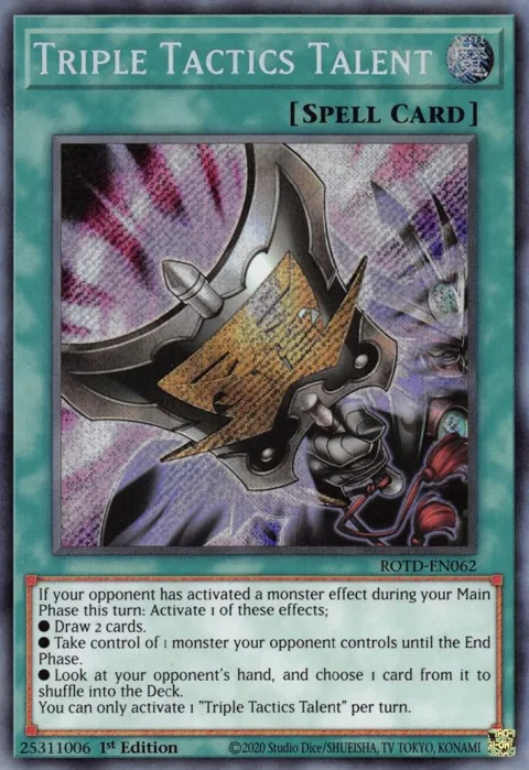 Triple Tactics Talent ROTD-EN062 Yu-Gi-Oh card from Rise of the Duelist