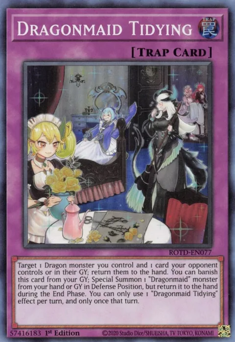 Dragonmaid Tidying ROTD-EN077 Yu-Gi-Oh card from Rise of the Duelist