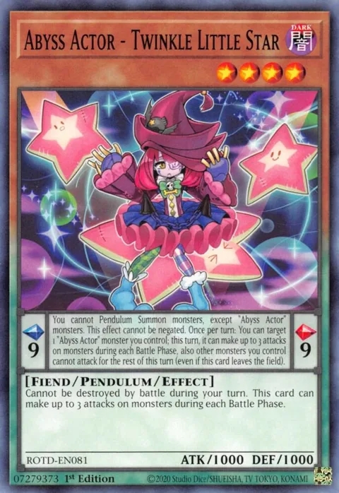 Abyss Actor - Twinkle Little Star ROTD-EN081 Yu-Gi-Oh card from Rise of the Duelist