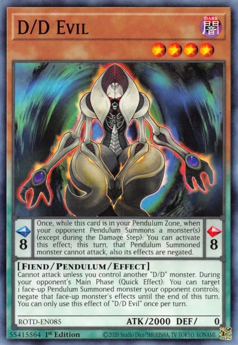D/D Evil ROTD-EN085 Yu-Gi-Oh card from Rise of the Duelist
