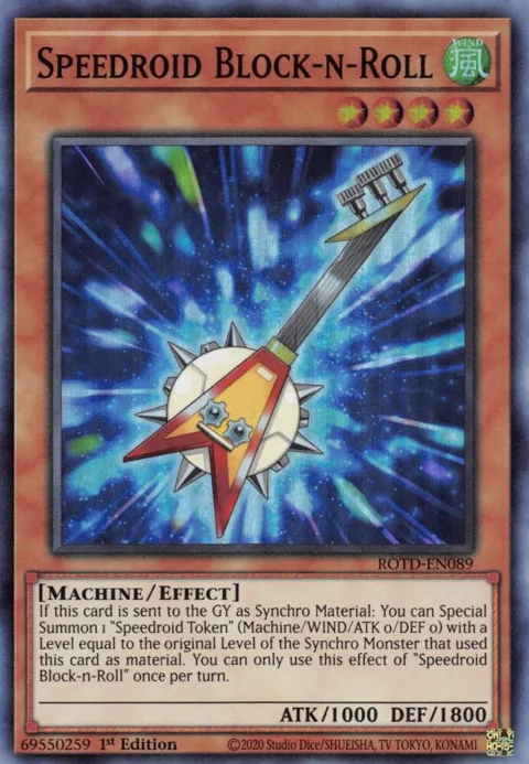 Speedroid Block-n-Roll ROTD-EN089 Yu-Gi-Oh card from Rise of the Duelist