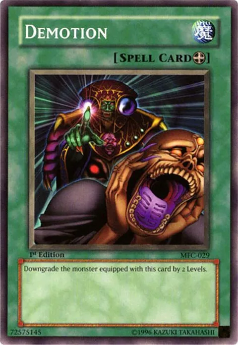 Demotion MFC-029 Yu-Gi-Oh card from Magician's Force