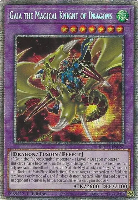 Gaia the Magical Knight of Dragons Starlight Rare ROTD-EN037 Yu-Gi-Oh card from Rise of the Duelist