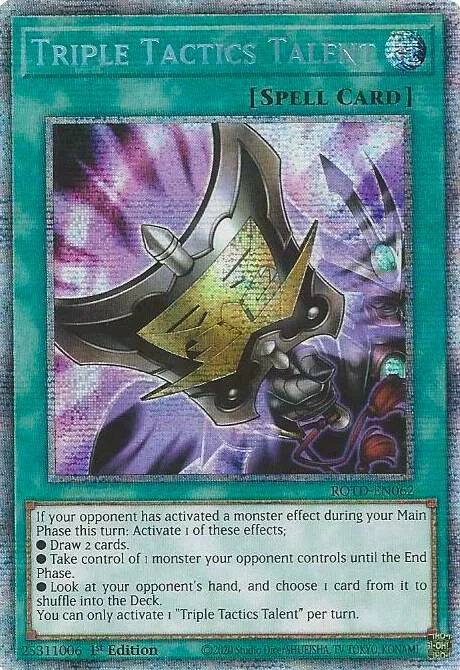 Triple Tactics Talent Starlight Rare ROTD-EN062 Yu-Gi-Oh card from Rise of the Duelist