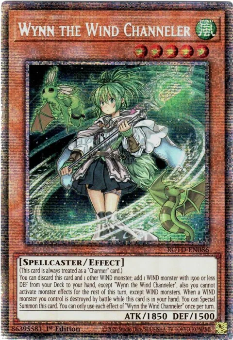 Wynn the Wind Channeler Starlight Rare ROTD-EN086 Yu-Gi-Oh card from Rise of the Duelist