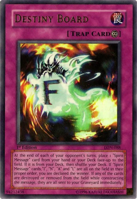 Destiny Board LON-088 1st Edition Yu-Gi-Oh card from Labyrinth of Nightmare