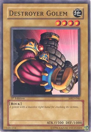 Destroyer Golem MRD-040 1st Edition Yu-Gi-Oh card from Metal Raiders