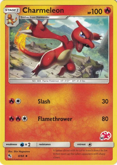 Charmeleon - 8/68 #30 Charizard Stamped #008/068 Pokémon card from Battle Academy