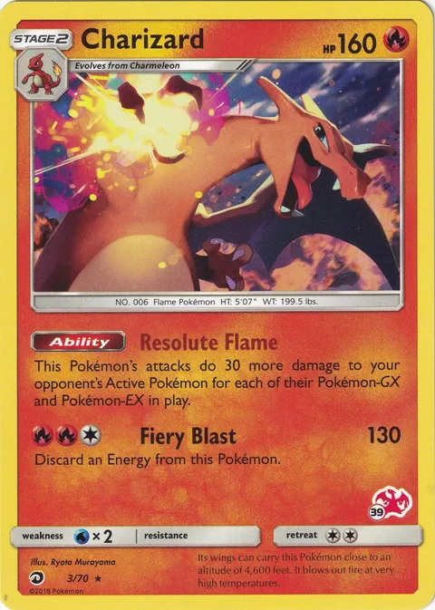 Charizard - 3/70 #39 Charizard Stamped #003/070 Pokémon card from Battle Academy