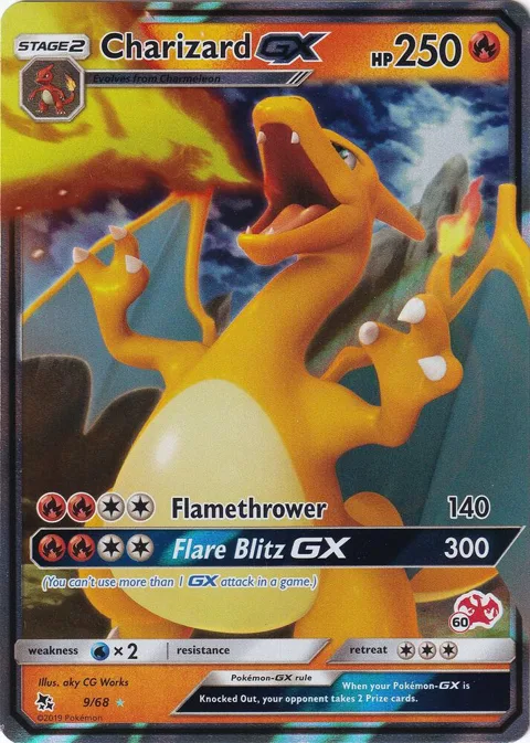 Charizard GX - 9/68 #60 Charizard Stamped #009/068 Holofoil Pokémon card from Battle Academy