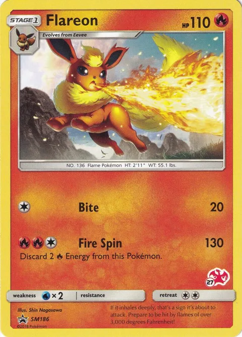 Flareon - SM186 #27 Charizard Stamped #SM186 Pokémon card from Battle Academy