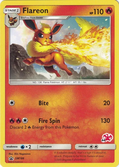 Flareon - SM186 #44 Charizard Stamped #SM186 Pokémon card from Battle Academy