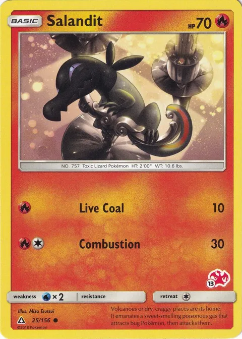 Salandit - 25/156 #13 Charizard Stamped #025/156 Pokémon card from Battle Academy