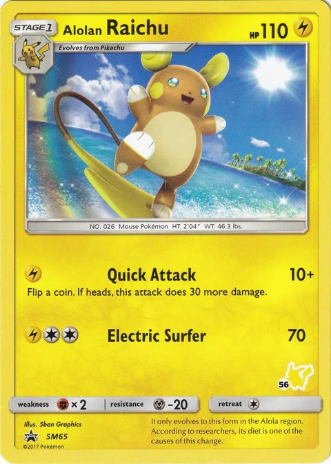 Alolan Raichu - SM65 #56 Pikachu Stamped #SM65 Pokémon card from Battle Academy