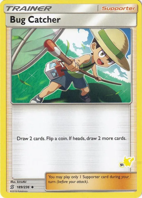 Bug Catcher - 189/236 #51 Pikachu Stamped #189/236 Pokémon card from Battle Academy