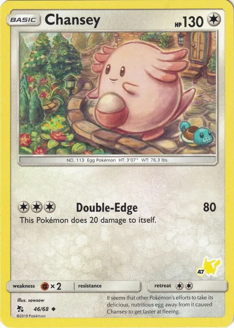 Chansey - 46/68 #47 Pikachu Stamped #046/068 Pokémon card from Battle Academy