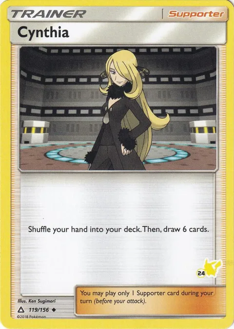 Cynthia - 119/156 #24 Pikachu Stamped #119/156 Pokémon card from Battle Academy