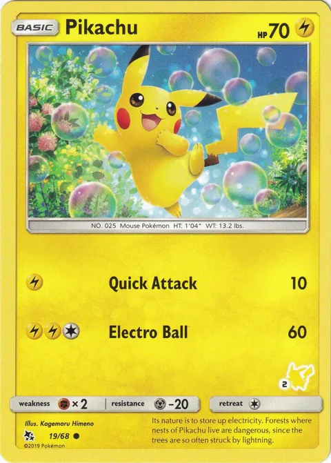 Pikachu - 19/68 #2 Pikachu Stamped #019/068 Pokémon card from Battle Academy