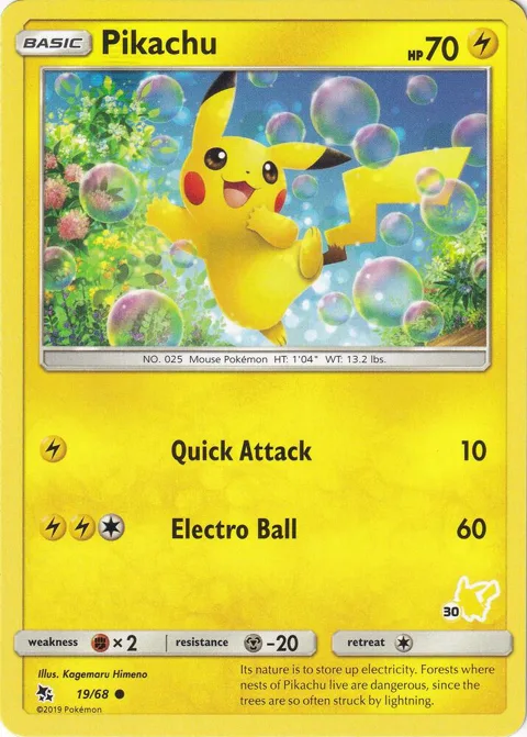Pikachu - 19/68 #30 Pikachu Stamped #019/068 Pokémon card from Battle Academy
