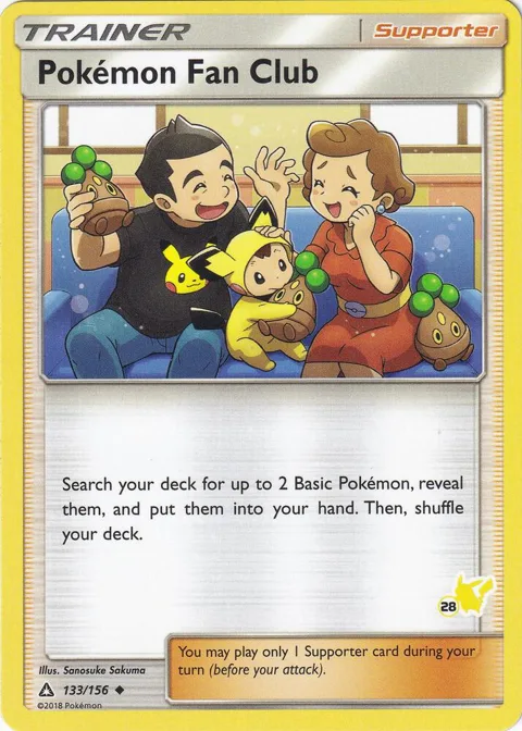 Pokemon Fan Club - 133/156 #28 Pikachu Stamped #133/156 Pokémon card from Battle Academy