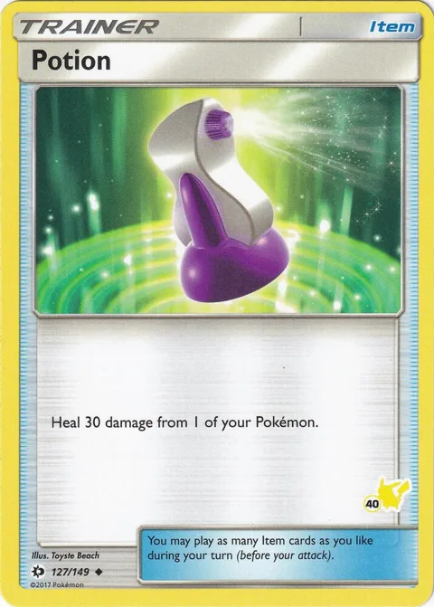 Potion - 127/149 #40 Pikachu Stamped #127/149 Pokémon card from Battle Academy