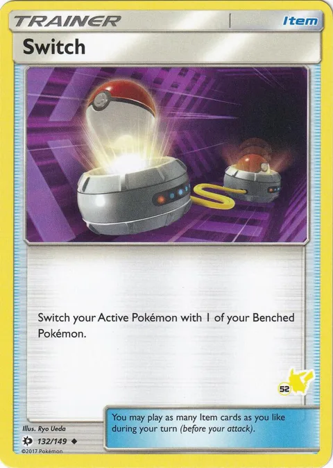 Switch - 132/149 #52 Pikachu Stamped #132/149 Pokémon card from Battle Academy
